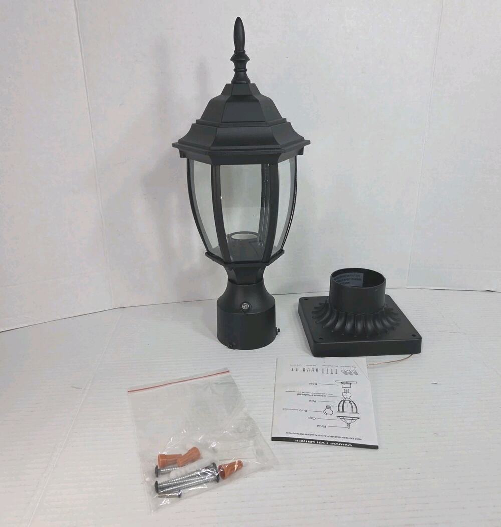 Craftmade Z285-TB Bent Glass Outdoor Post Light Lantern Textured Matte Black NEW